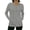 A Gray, variant on Women's Sun Protection Jacket Hoodie Women's Sports V-neck Sun Protection Hooded Solid Color Front Decorated Button Long Sleeve Top