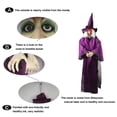 thumbnail image 4 of EIMELI Halloween Decor Animated Purple Witch Hanging House Prop Decorations LED Eyes, 4 of 4