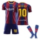 thumbnail image 1 of Conjunto de Camisetas de Fútbol KEVCHE 2021 FC Barcelona 3 Piezas Niños MESSI Jersey #10 Rojo, 1 of 6