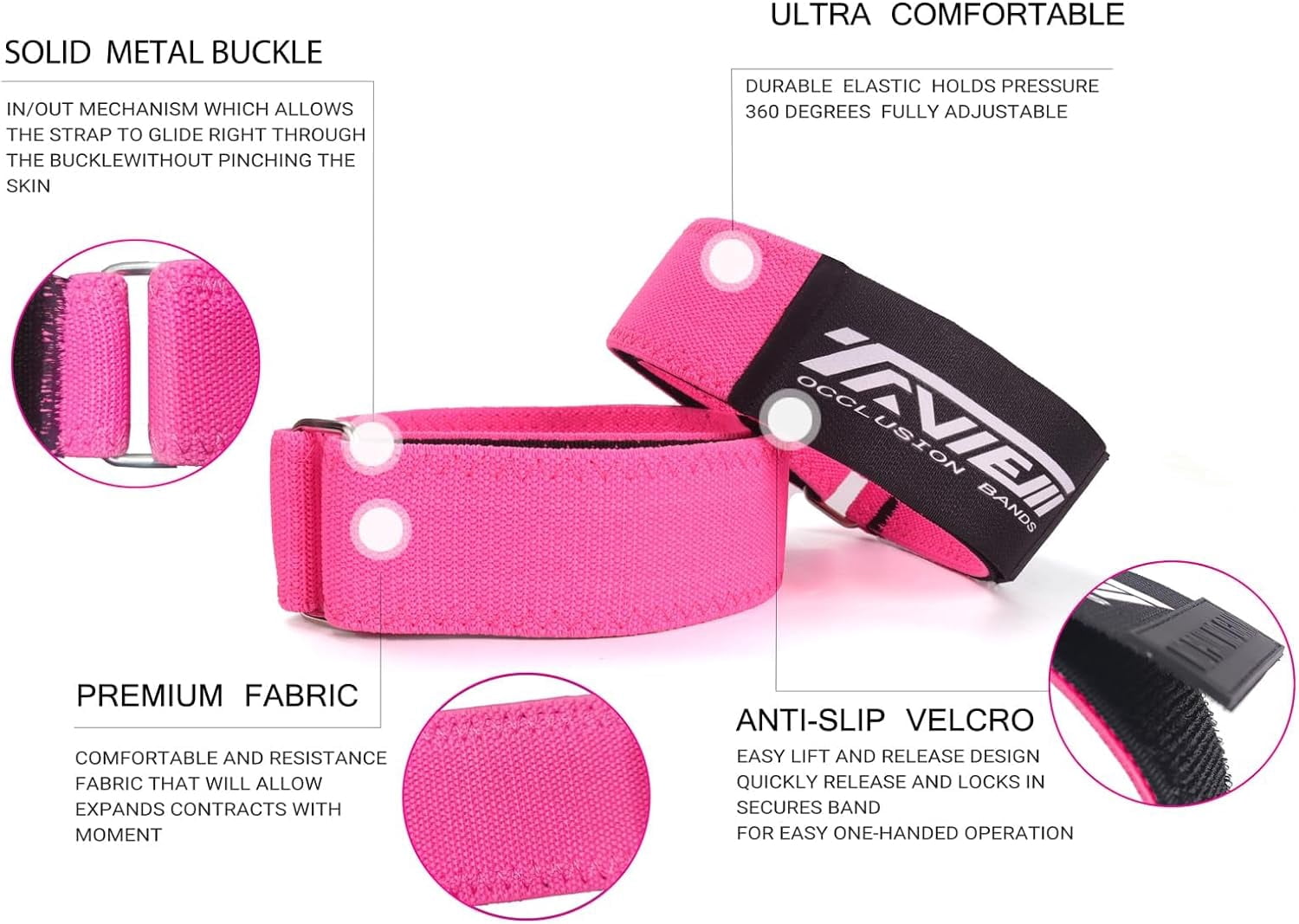 JJEAN-Occlusion Bands for Women Glutes & Hip Building, Blood Flow Restriction Bands BFR Bundle Booty Bands, Best Fabric Resistance Bands for Exercising Your Butt, Squat, Thigh, Fitness