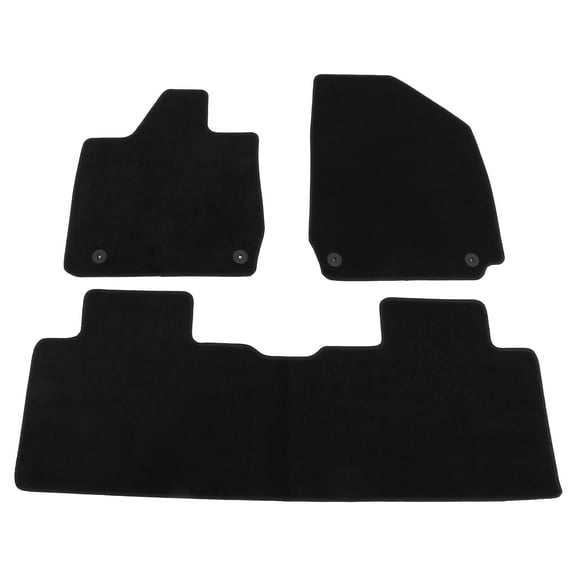 Ikon Motorsports Floor Mats Fits 2023-2024 Hyundai Ioniq 6 Black Nylon Front Rear Auto Car Interior Floor Mats Anti-slip Carpets Replacement 3PCS