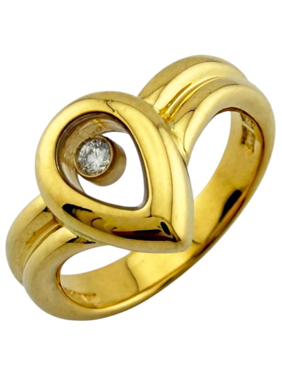 Pre-Owned Chopard Happy Diamonds Drop Ring, 18K Yellow Gold, Diamond, Women's Ring