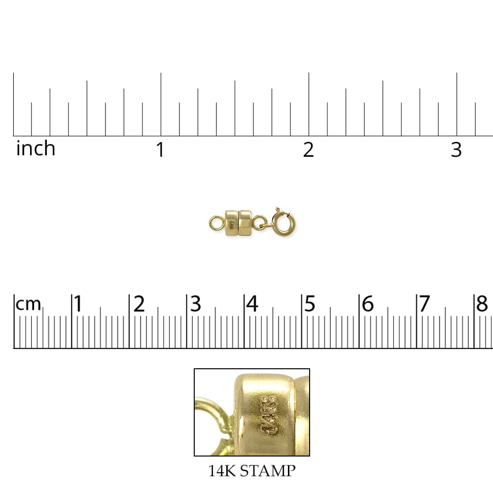 Magnetic Clasp Converter 10x4mm 14k Yellow Gold with 5mm Spring Ring