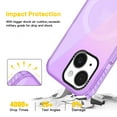 thumbnail image 4 of Magnetic for iPhone 15 Plus Case, [Compatible with Magsafe][Military Grade Drop Protection] Hybrid Silicone Slim Diamond Camera Translucent Rugged Protective Cover for iPhone 15 Plus,Purple, 4 of 5