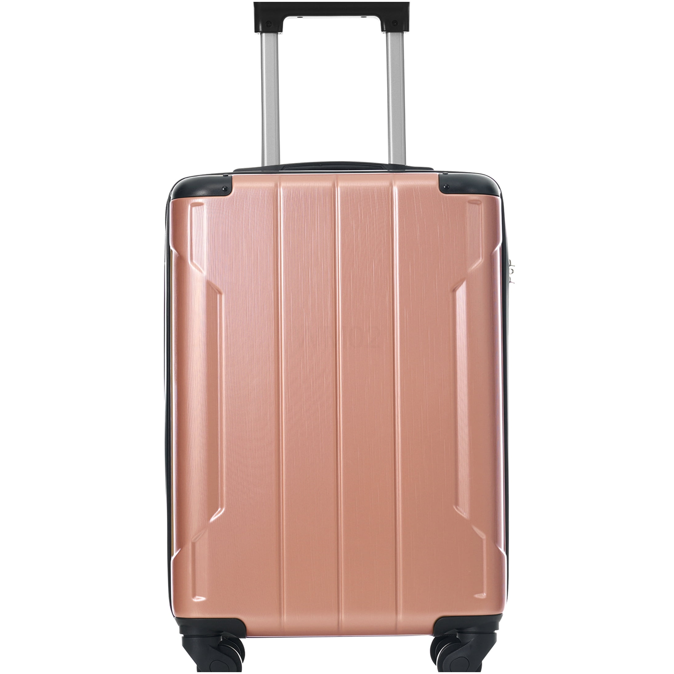 20 Inch Rose Pink ABS Hardshell Suitcase, TSA Lock Lightweight Carry On Luggage with 8 Spinner Wheels