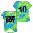 thumbnail image 3 of Huowey Boys Baby Toddler Graphic Tee Tops Short Sleeve Crewneck Loose Short Sleeve Tie Dye Birthday Shirts Casual Summer Stylish Kids Tshirts Relaxed Basic Holiday Dailywear,1-2 Years, 3 of 3