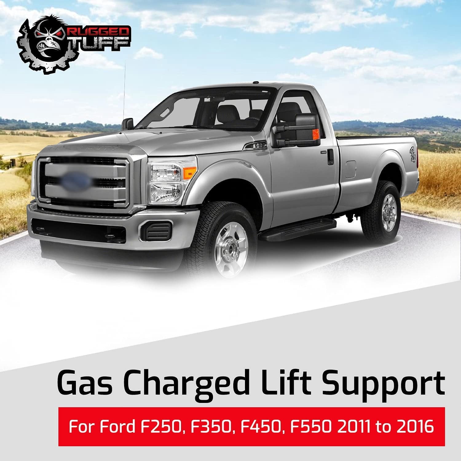 2 Lift Supports Gas Struts Fits 2011-2016 Ford F250, F350, F450, F550 Front Hood Engine Lid Cover Bonnet 986357 SG204080 3B897006 Springs Arms Dampers Rods