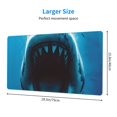 thumbnail image 2 of Bingfone Open-Mouthed Shark Large Gaming Mouse Pad,Extended Desk Mousepad with Stitched Edges,Non-Slip Base,Water Resist Keyboard Pad for Gamer, Office & Home, 29.5 x 16 in, 2 of 6