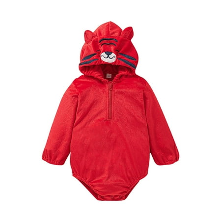 

Ma&Baby Toddler Baby Boys Long Sleeve Zip Bodysuit Infant Animal Hooded Jumpsuit Rompers