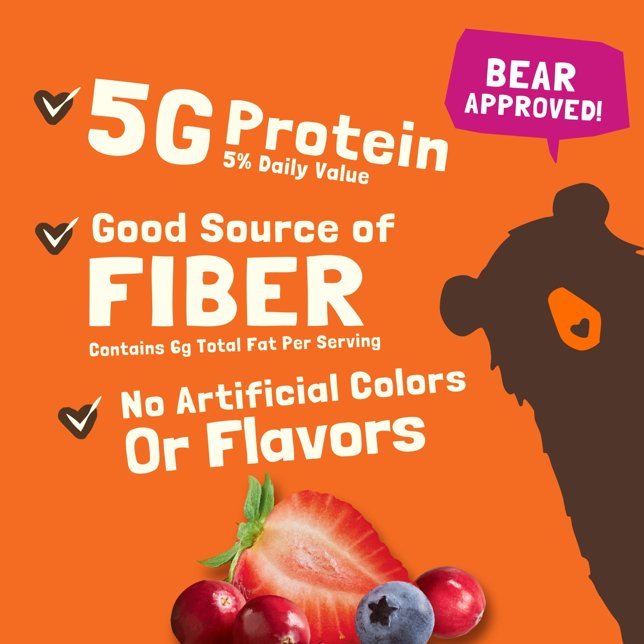 (5 pack) Bear Naked Fit Triple Berry Crunch Granola, 5g Protein, Fiber Bag, 12  oz
