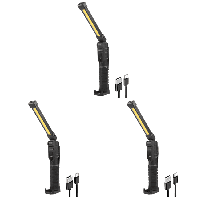 WDOplteas COB XPE Linterna 7 Inspección Engranajes para Reparación Automóviles Al Aire Libre (Negro)