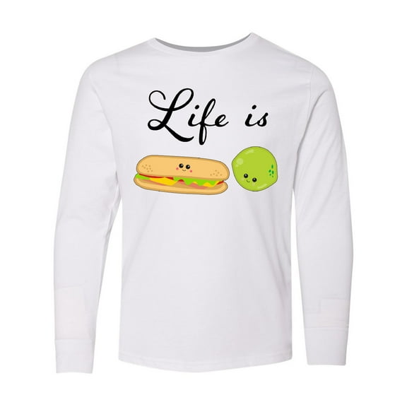 Inktastic Life Is Sublime- Cute Food Pun Long Sleeve Youth T-Shirt