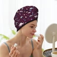 thumbnail image 3 of Yiaed Space Dinosaur Print Hair Cap with Button,Coral Fleece Hair Towel Wrap for Women Wet Hair,Quick Dry Turban for Wet Hair Long Thick Hair, 3 of 5