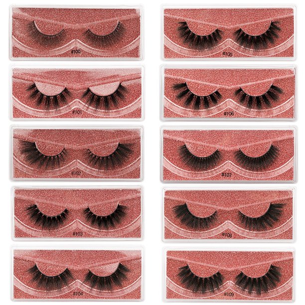 Pestañas naturales, pestañas postizas, pestañas cortas, pestañas postizas de visón tenues, 10 pares de pestañas postizas de visón sintético, pestañas gruesas, pestañas postizas 3D, pestañas postizas.