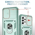 thumbnail image 4 of Rugged for Samsung Galaxy A23 5G Case with Camera Lens Sliding Cover Protective Phone Case with Rotated Ring Holder Stand, Heavy Duty Shockproof Protection Case for Samsung Galaxy A23 5G, Green, 4 of 11