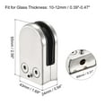 thumbnail image 2 of Stainless Steel 304 Glass Clamp, 2Pcs Glass Clip Curved Back Round Glass Bracket for Thickness 10-12mm Glass, 2 of 6