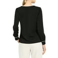 thumbnail image 4 of Allegra K Women's V Neck Long Sleeves Button Down Contrast Color Chiffon Shirt, 4 of 7