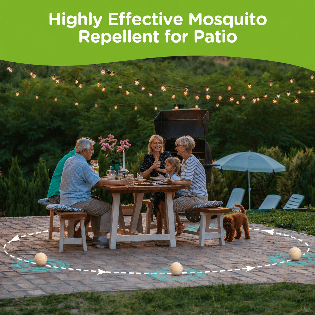 MosquitoRepellent Outdoor Patio, Mosquitoes Repellent Outdoor Powerful, Patio MosquitoRepellent Outdoor Mosquito Trap for Yard, Camping, Child&Pets Friendly 36 Balls