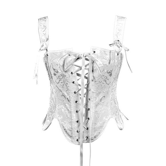 JFGHDG Corset Tops for Women Renaissance Corset Womens Corset Bustier Shapewear Going Out Tops for Women Bustier Top Underbust Corset White S
