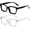 B2 Bright Black+transparent, variant on Classic Thick Square Frame Clear Lens Glasses for Women Men Non Prescription Eyeglasses