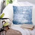 thumbnail image 3 of Pillow Covers 18x18 Set of 2, Vintage Navy Blue Square Throw Pillow Covers for Couch/Sofa/Living Room, Retro Oil Painting Abstract Art Decorative Soft Pillowcases for Couch Throw Pillows, 3 of 7