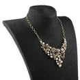 thumbnail image 3 of Las Mujeres De Gargantilla De Diamantes De Imitación De Los Estados Babero Aretes Collar Grueso De Oro, 3 of 8