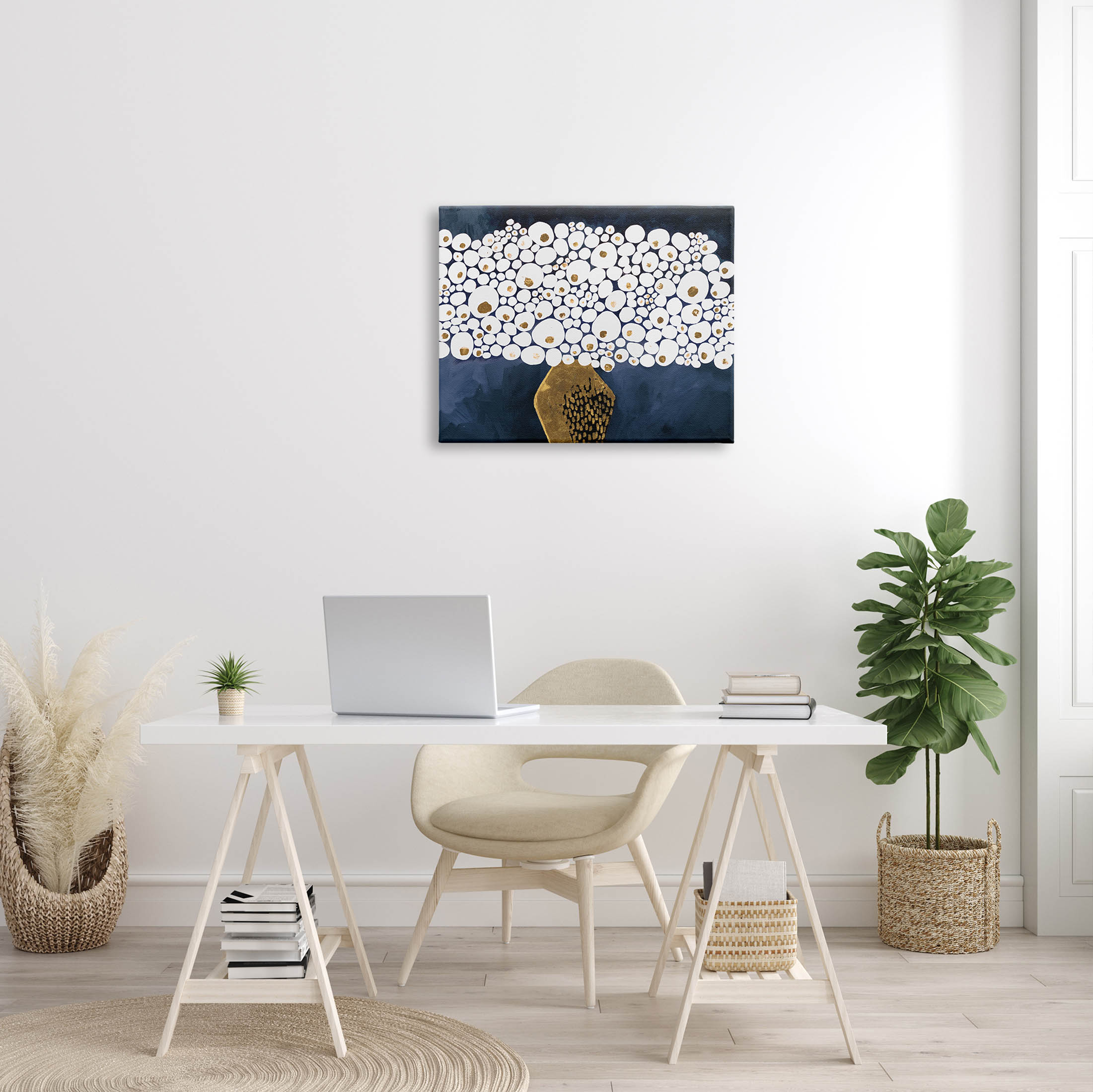 Stupell Industries Modern Circle Shape Bouquet Graphic Art Gallery Wrapped Canvas Print Wall Art, Design by Ruth Fromstein