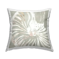 Stupell Industries Round Spiral Seashell Decorative Printed Throw Pillow Design by Carol Robinson.