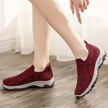 

WMYBD Shoes for Women All-Match Casual Shoes Soft-Soled Breathable Flying Woven Sports Shoes Gifts for Women