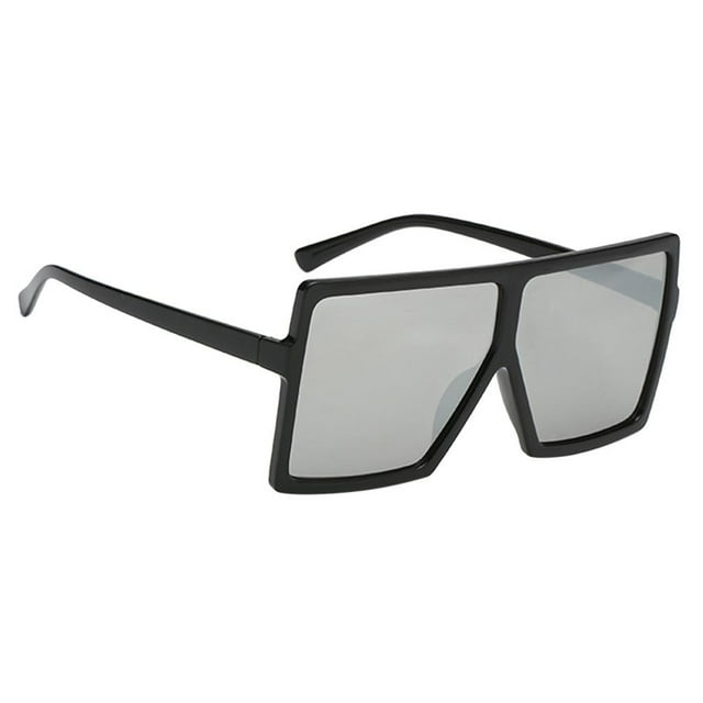 Gafas de sol polarizadas de gran marco Yinane para mujer Lente de Plata Granja Negra