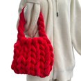 thumbnail image 1 of PENGXIANG Handbag Unique Design High Capacity Hand Made Soft Touch Aesthetic Clothing Matching Solid Color Rope Woven Crochet Tote Handbag Daily Accessory, 1 of 11