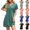 Green Womens Dresses, variant on The Big Save of The Day kttectoa V-Neck Short Sleeve Dress for Womens A-Line Casual Short Dresses Solid Dresses Casual Summer Dresses for Women Loose Flowy Dress for Cocktail Party