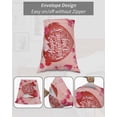 thumbnail image 6 of Valentine's Day Body Pillow Case Cover - Microfiber Bed Throw Pillow Covers, Watercolor Heart Love Modern Boho Decorative Lumbar Pillow Cover with Envelope Closure for Sofa/Travel 20"x54", 6 of 6