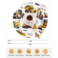 thumbnail image 6 of 13 Inch Round Placemats Set of 6, Construction Truck Non Slip Heat Insulation PP Table Mats, Cartoon Grips and Bulldozers Stirrup Car Washable Place Mats for Kitchen Dining Party Table Decor, 6 of 7