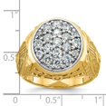 thumbnail image 4 of Auriga Fine Jewelry Father's Day Gift 10K Two-tone Gold Men's Textured 1 5/8 Carat Diamond Oval Cluster Ring Size- 10, 4 of 5