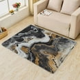 thumbnail image 1 of Black Gold Marble Rug, Marble Pattern Area Rug 5x6, Water Wave Pattern Rugs for Bedroom, Rugs Low Pile Washable Stain Resistant Easy Clean for Dining Room, Living Room Soft Carpet Decor ZX&-242, 1 of 7