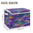 thumbnail image 5 of Yayeee Collapsible Cube Storage Bin with Lid Fabric Closet Decorative Basket with Handles, Purple Waves Pattern, 5 of 7