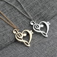 thumbnail image 1 of Jiaroswwei Women's Stylish Simple Hollow Musical Note Heart Pendant Chain Necklace Gift, 1 of 8