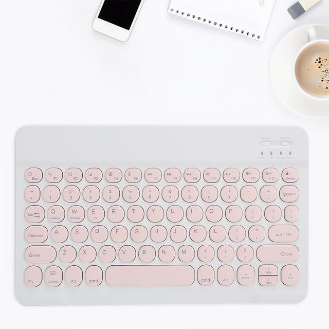 Wireless Bluetooth Keyboard, 10inch Widened Keys Brushed Metal Panel Portable Ultra Thin, with Quiet Scissor Style Keys, for Smartphone Tablet Laptop Desktop Computer