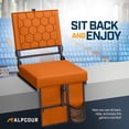 thumbnail image 2 of Folding Reclining Stadium Seat with Back Support for Bleachers 3 Reclining Positions Portable Outdoor Chair with Pockets, 2 of 7