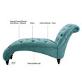 thumbnail image 6 of Classic Velvet Button Tufted Chaise Lounge, Armless Recliner Chair Sofa with Nailhead Trim Solid Wood Legs for Living Room Bedroom Office, 6 of 14