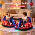 thumbnail image 6 of KORIMEFA 12V Bumper Car for Kids Toddler ages 2-6 Years Electric Ride On Toys with Remote Control, 360 Degree Spin, Lights, Sounds, DIY Stickers, Red, 6 of 8