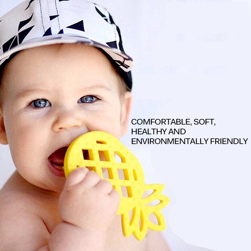 Pineapple Baby Teether Soft Silicone Pacifier Pendant Health Baby Chewed Teether 