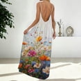 thumbnail image 4 of Nmnitkp Women's Dresses Sleeveless Spaghetti Strap Backless Abstract Stripe Print Maxi Dress, Boho Dresses Casual Loose Fit Summer Beach Vacation Loungewear Dress Multicolor,2XL, 4 of 6