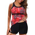thumbnail image 1 of eczipvz Maillots de Bain Femmes Couleur Unie et Imprimé Ensemble Bikini Deux Pièces Rouge,m, 1 of 5