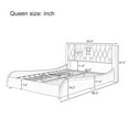 thumbnail image 2 of Queen Bed Frame with Built-In Bluetooth Speakers & RGB LED Lighting, Luxury PU Leather Headboard, Box Spring Free, Quick Assembly, White, 2 of 9