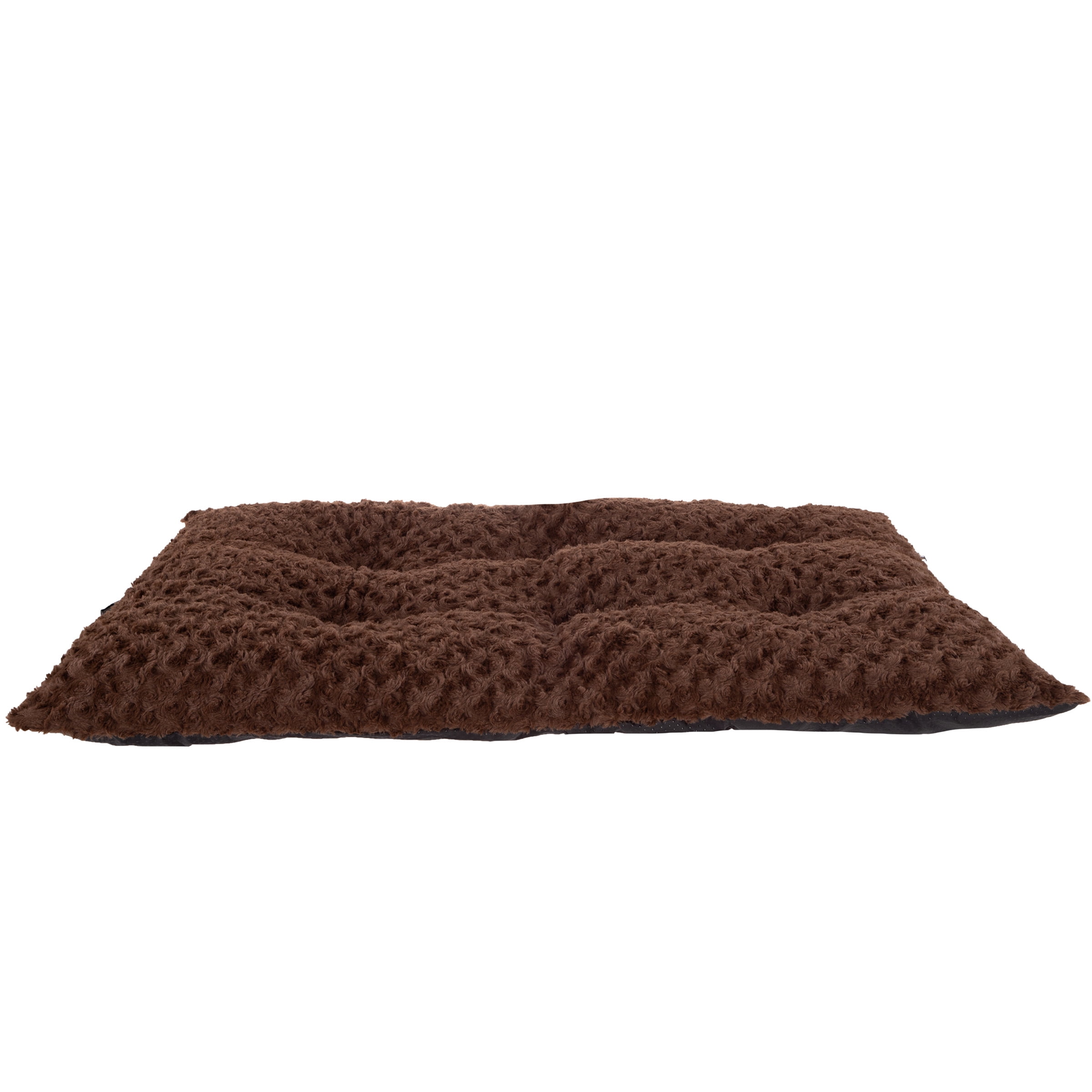 Petmaker Large Dog Crate Pad Faux Fur Pet Bed with Non-Slip Bottom for Crates and Kennels - Brown