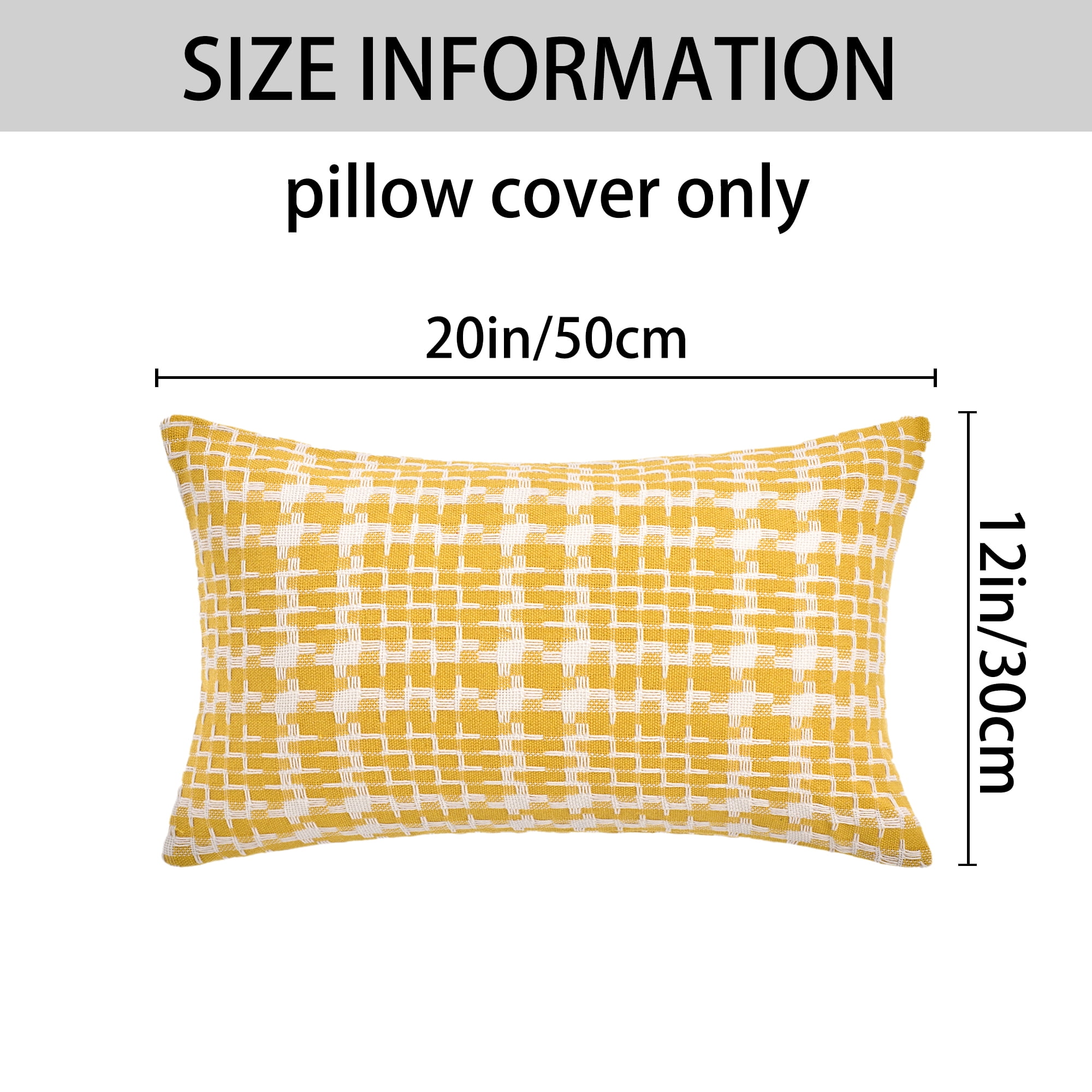 Unique Bargains Pack of 2 Decorative Throw Pillow Covers 20" x 12" Yellow