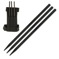 Armory Replicas Ninja Assassin Arm Spikes 3-Piece Set – 6.5" Anodized Steel Throwing Spikes with Sheath & Belt Pouch