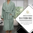 thumbnail image 4 of Superior Terry Cotton Adult Unisex Soft Lightweight Bathrobe, Large, Sage, 4 of 8